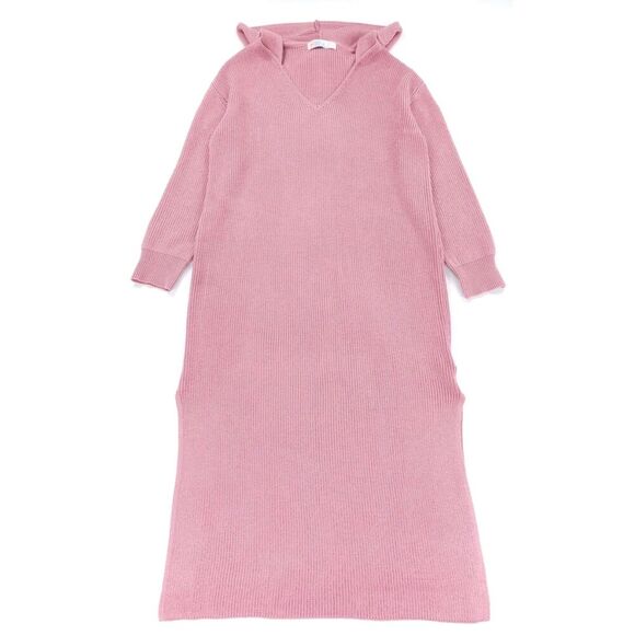 NEW Free People Claudia Sweater Hoodie Knit Midi Dress Pink Beachy Boho Lounge - Picture 1 of 9